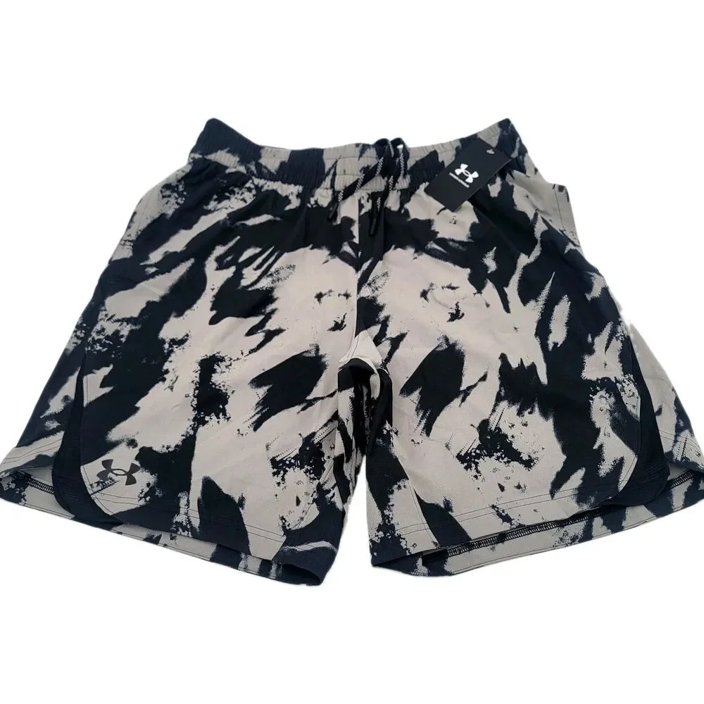 Under Armour Men's UA Elevated Woven Printed Black Camo Shorts 1382109-294 sz L